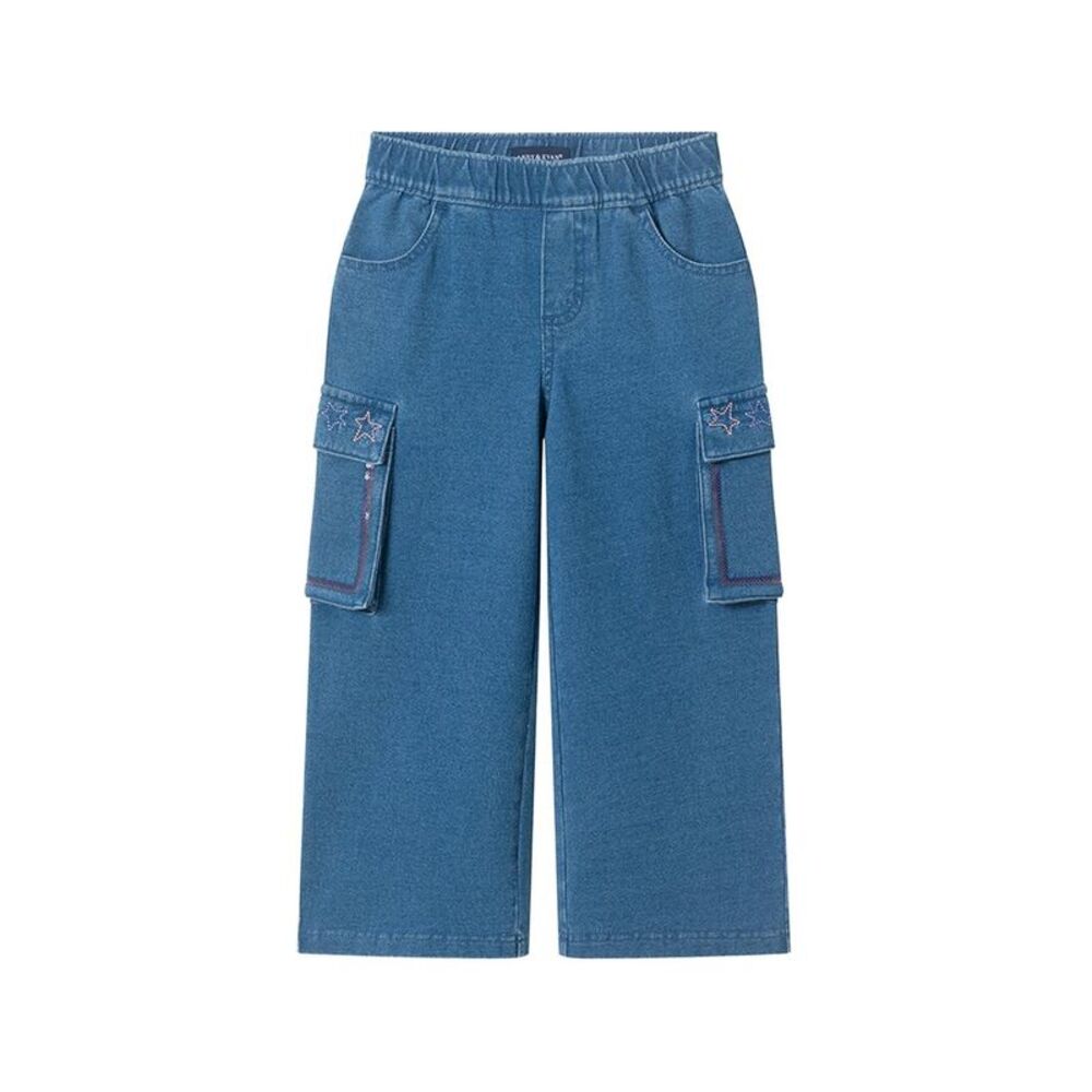 Andy & Evan Girls Knit Denim Pant, Blue